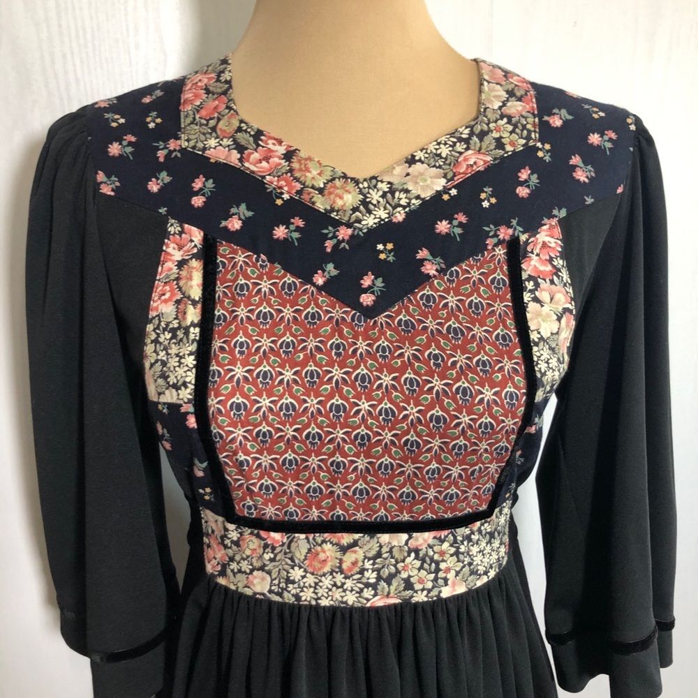 Young Edwardian Dress Womens Med Vintage Calico P… - image 3